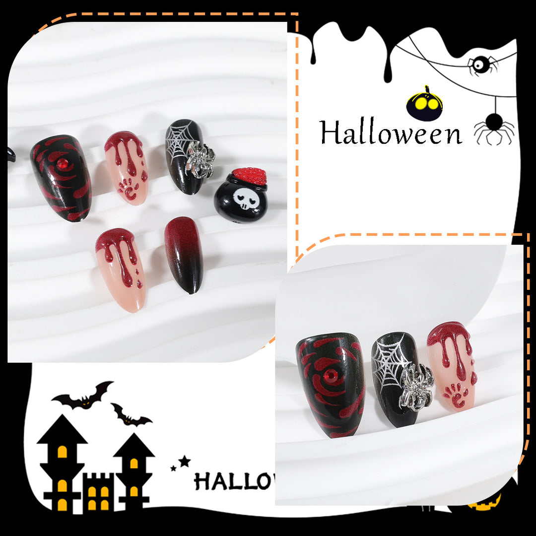 Halloween Artificial Nail Set with Creepy Designs Stornfield