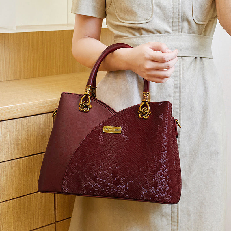 Textured Leather Handbag