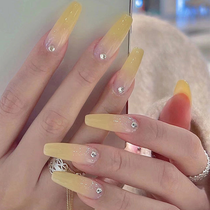 Rhinestone-Embellished Long-Lasting Press-On Nail Set