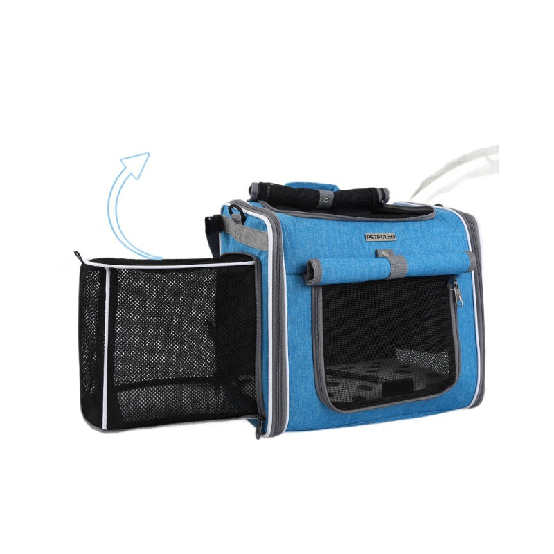 breathable bike-mounted pet carrier with mesh ventilation, top-entry access and safety leash Stornfield
