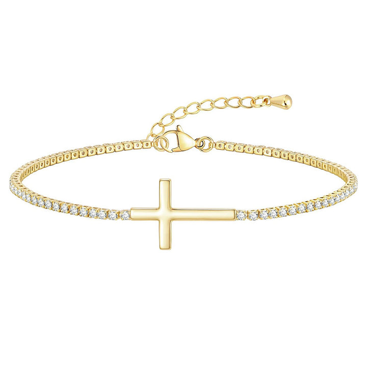 Crystal-Embellished Cross Charm Bracelet Stornfield