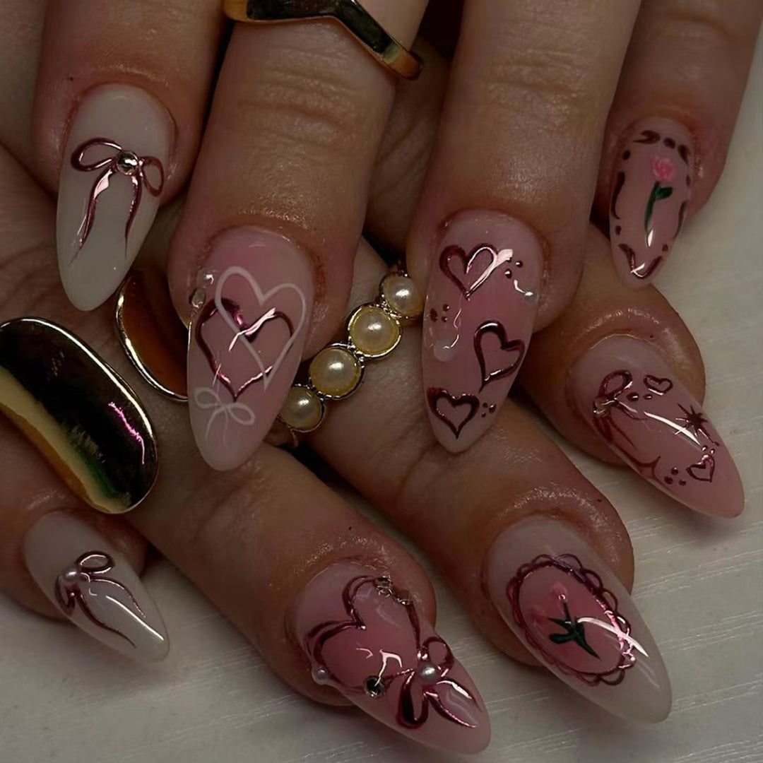 Elegant Artistic Press-On Nail Set Stornfield
