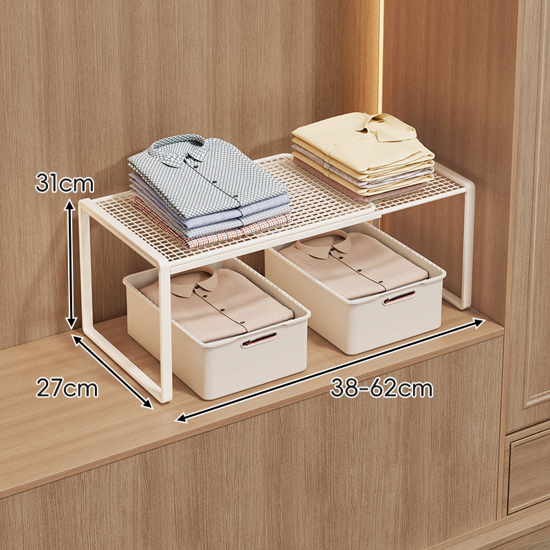 Adjustable Mesh Shelf Riser for Closet Countertop and Cabinet