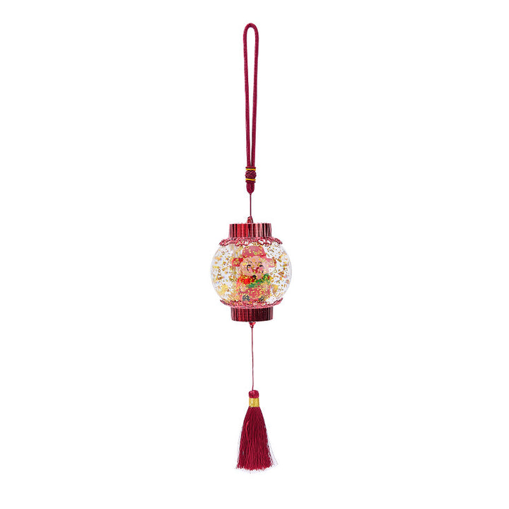 Nostalgic Christmas lantern with festive Santa Stornfield