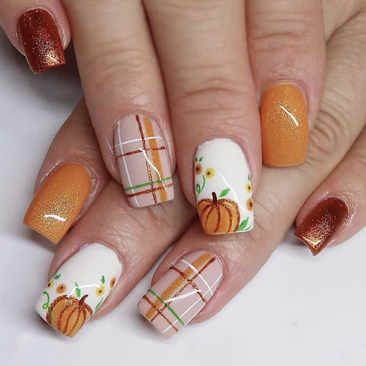 Seasonal Pumpkin-Themed Nail Art Set Stornfield