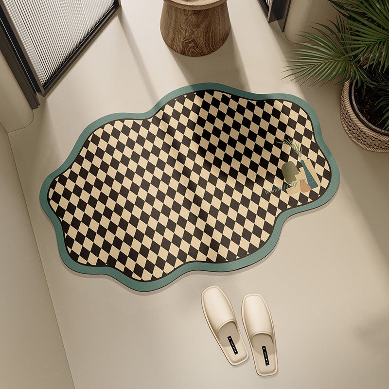 Stylish Checkerboard Bath Mat