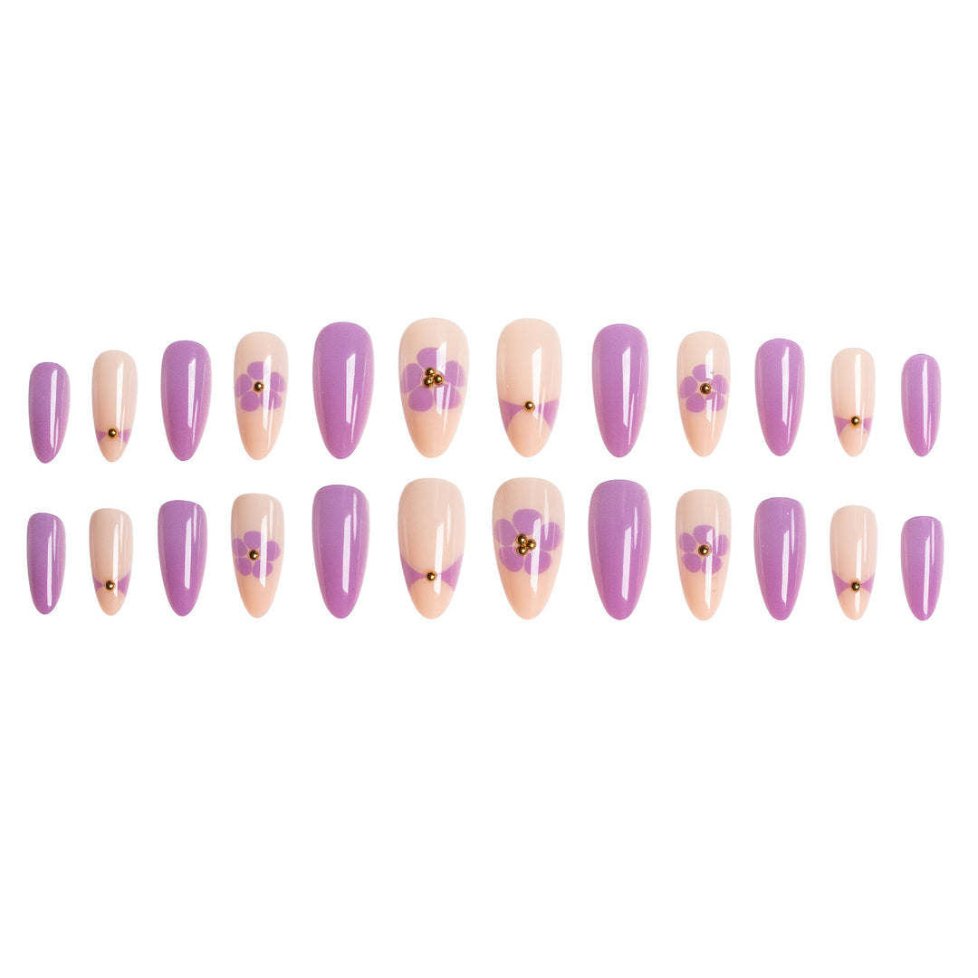 Artistic Floral Press-On Nails