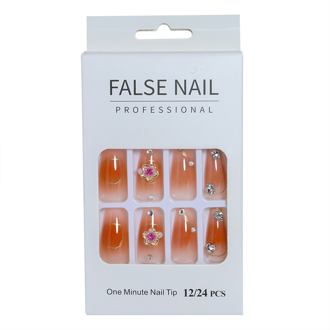 Decorative Press-On Nail Set with 3D Accents Stornfield