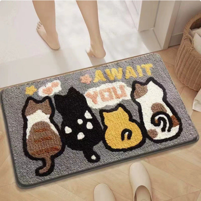 Decorative Bath Mat with Inspirational Text