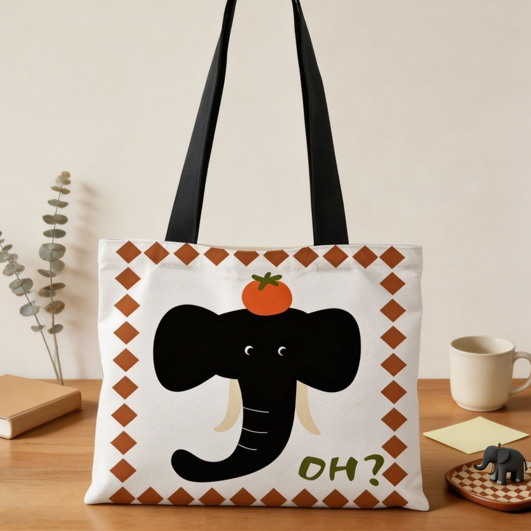 Floral Patterned Canvas Tote Bag