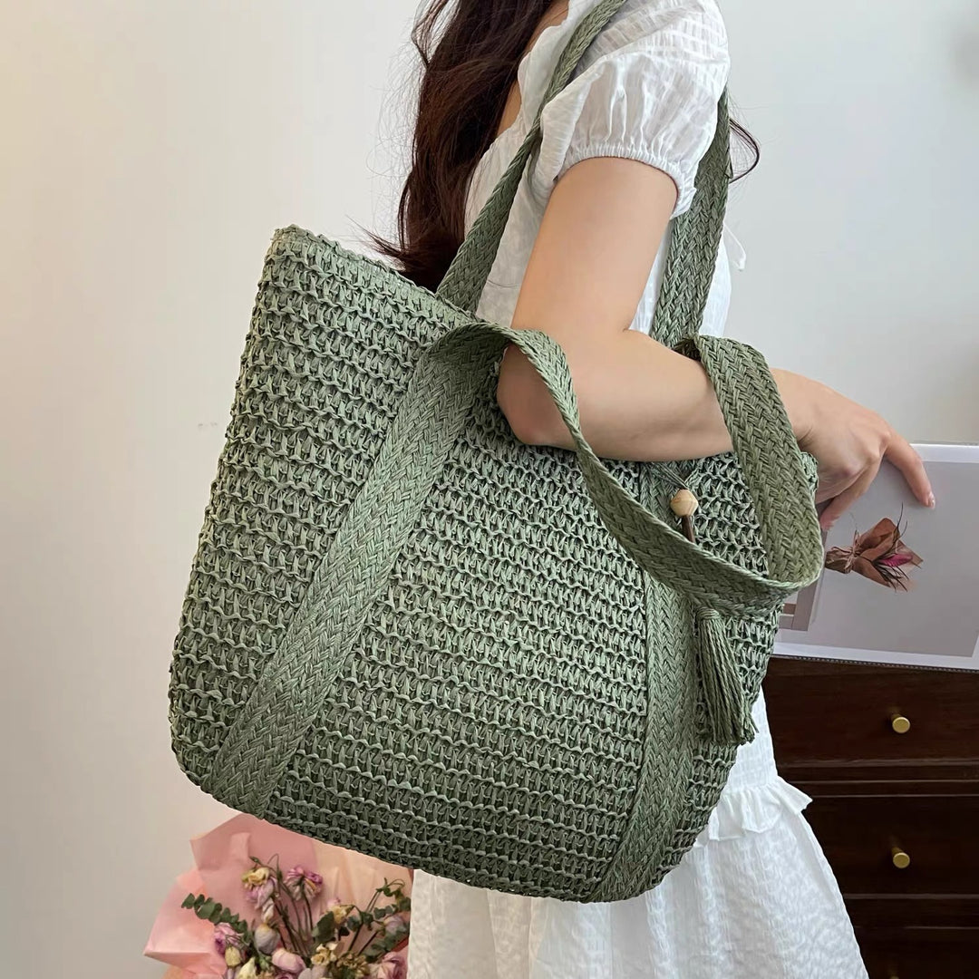 Macrame Tote with Woven Design Stornfield