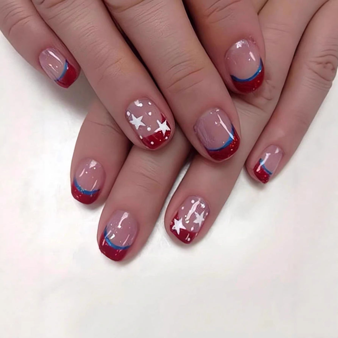 Patriotic Gel Nail Art Extensions Stornfield