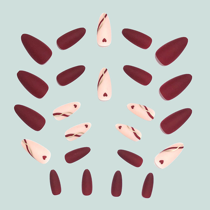 Artful and elegant artificial nails with heart decorations Stornfield