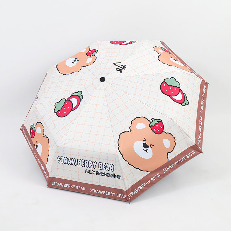 Ladies Folding Umbrella with Cute Bear Design Stornfield