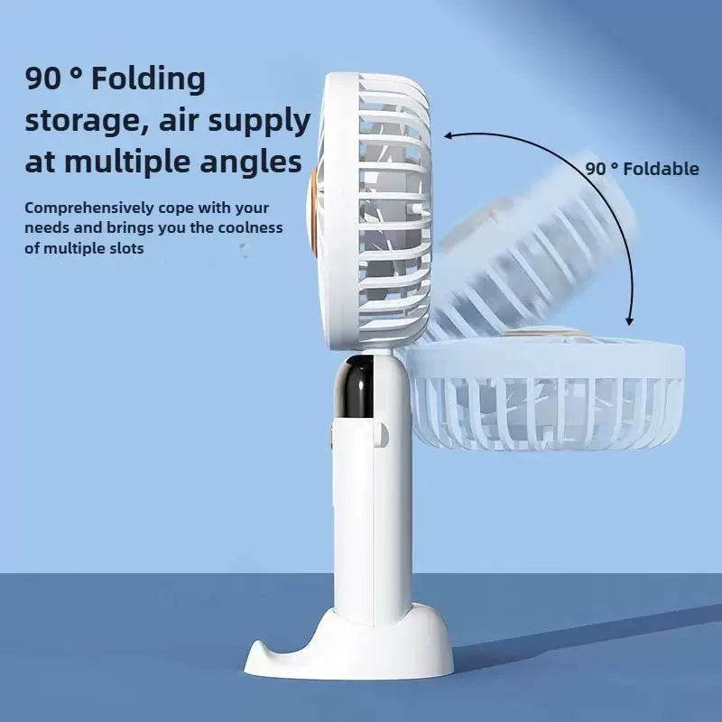 Unisex One Size Foldable Rechargeable Hand Fan with More Speed LED Display Removable Charging Base Stornfield