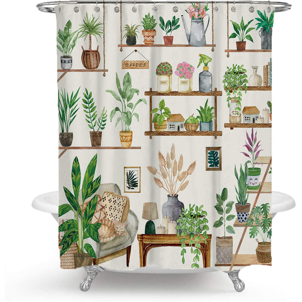 Cactus Garden-Themed Shower Curtain Stornfield