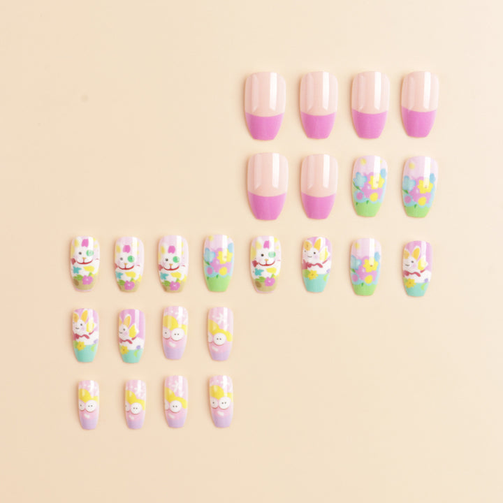 Artistic Spring-Themed Press-On Nail Art Stornfield