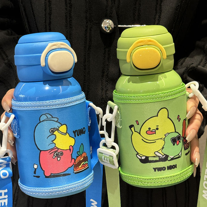 Women's insulated drinking bottle with secure flip-top lid and playful design Stornfield