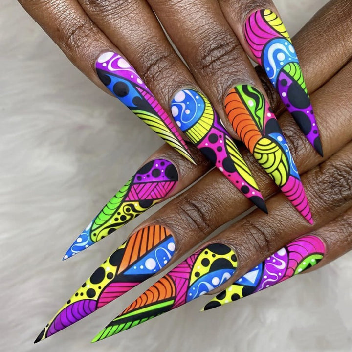 Creative Nail Art with Colorful Design Stornfield
