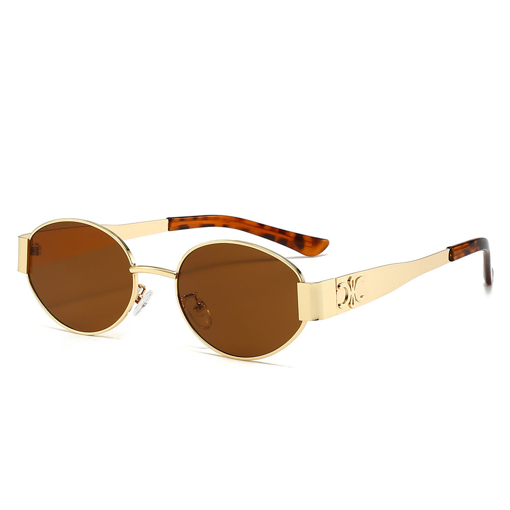 Women's designer sunglasses with elegant oval frame and unique accents Stornfield