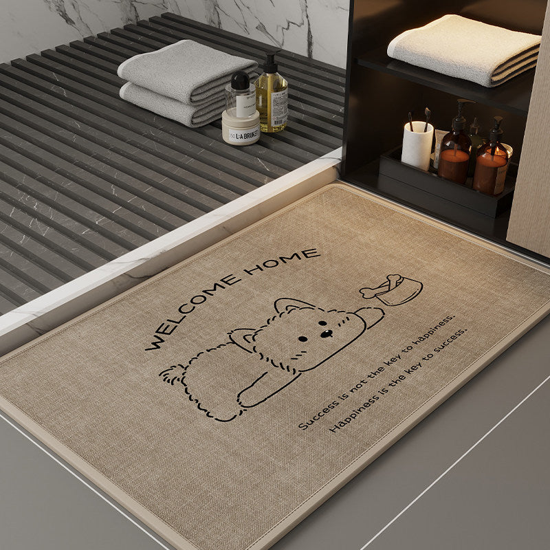 Decorative Fish-Themed Bath Mat for Bathroom
