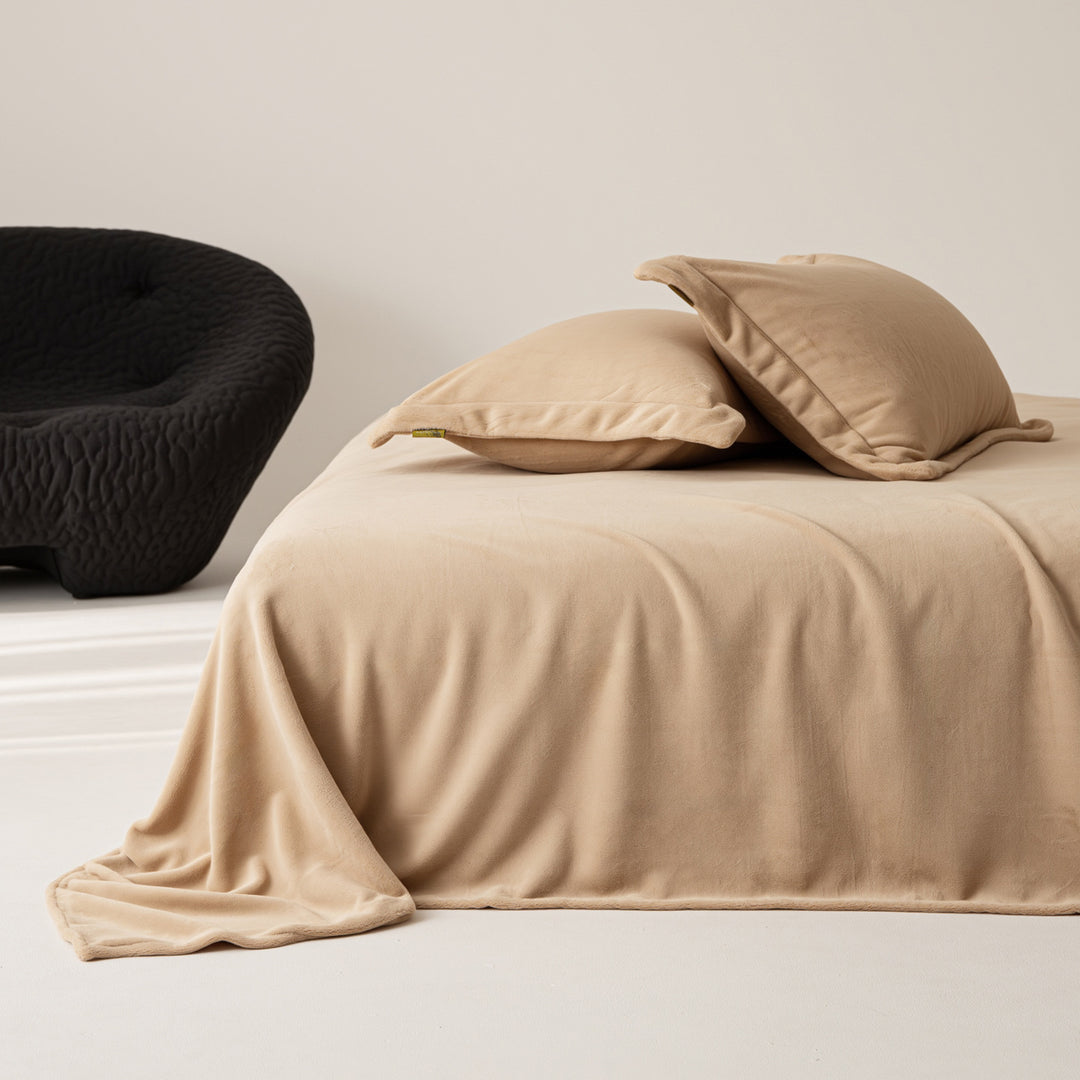 Velvet-Feel Brushed Microfiber Sheet Set with Drapey Flat Sheet & Matching Pillowcases