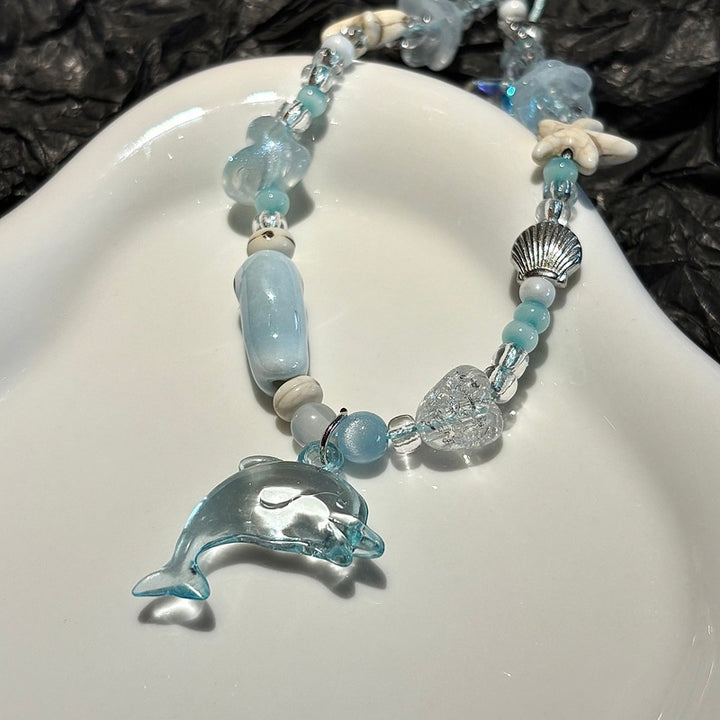 Dolphin and Starfish Beaded Charm Necklace Stornfield