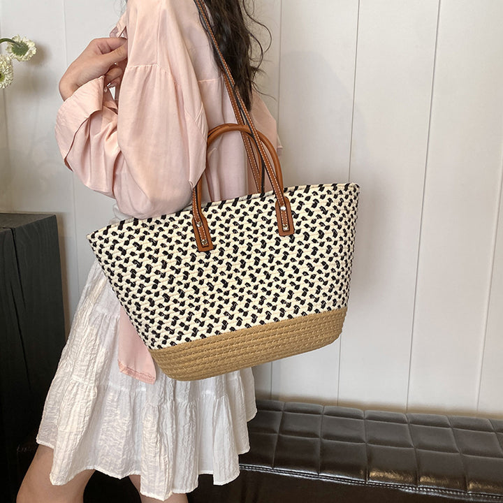 Large beach bag with faux leather handles Stornfield