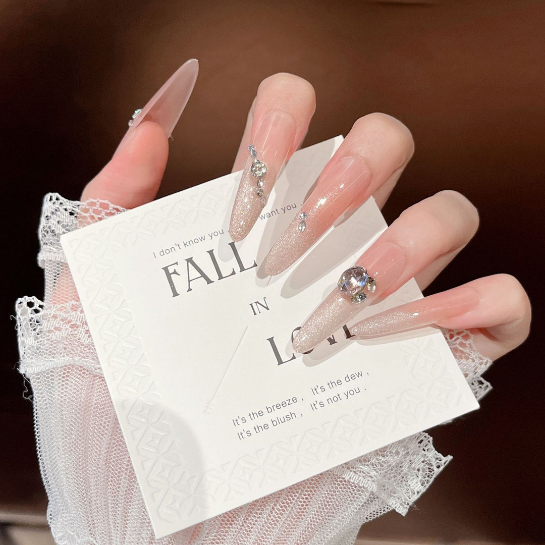 Crystal-Embellished Press-On Nail Extensions Stornfield