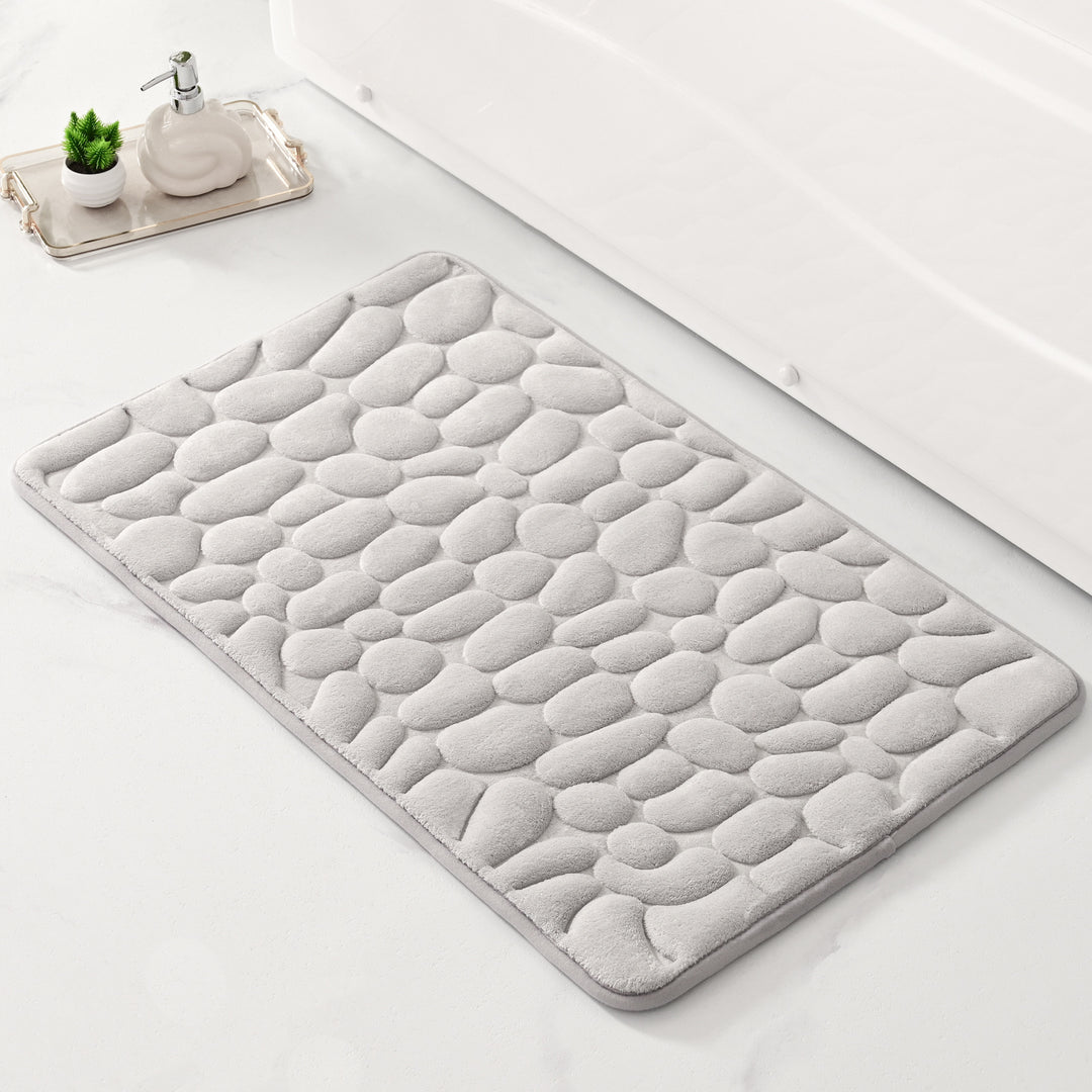 Cushioned Pebble-Texture Bath Mat