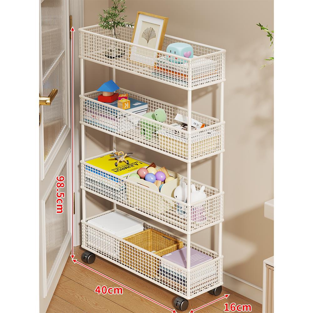 Slim Vertical Mesh Basket Organizer Rack for Narrow Spaces