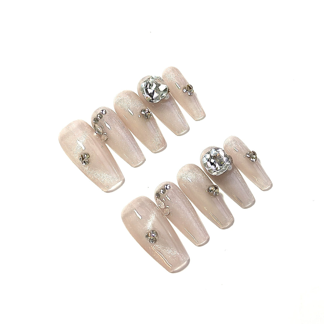 Premium Nail Art Set with Handcrafted Rhinestone Accents