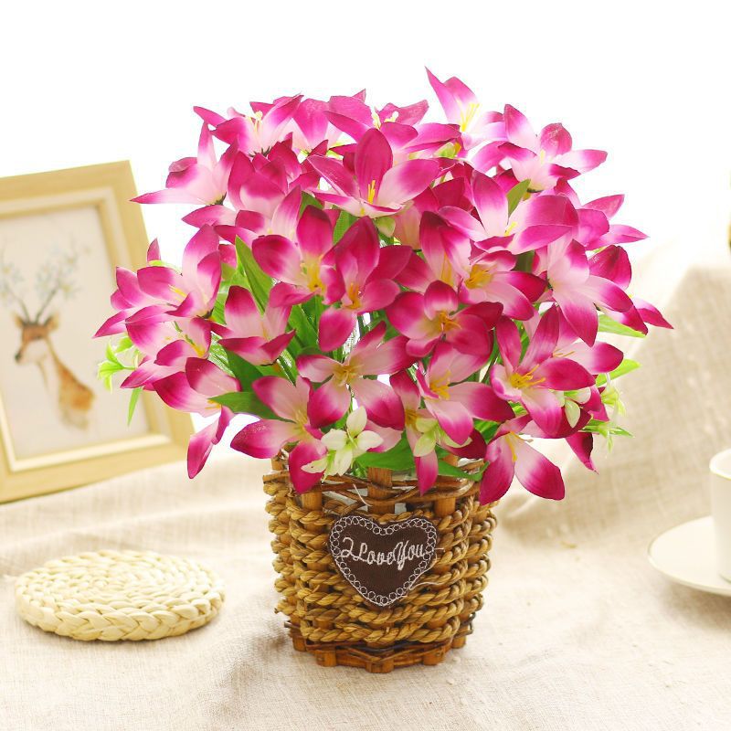 Artificial Floral Arrangement in Woven Basket