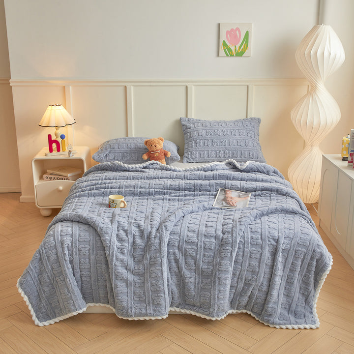 Cozy Plush Textured Throw Blanket