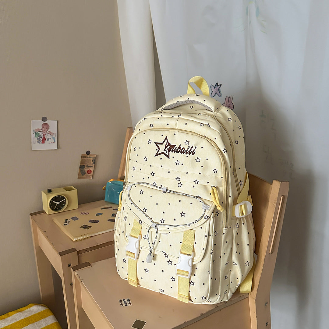 Star-Embellished Casual School Backpack Stornfield