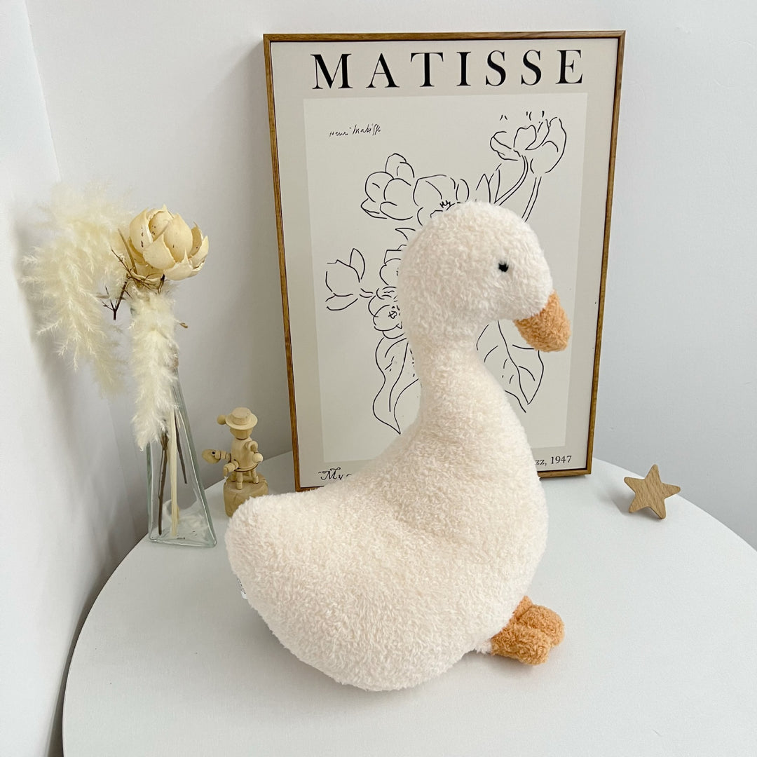 Soft Plush Duck Comforter Toy with Terry Cloth Texture and Cuddly Feet