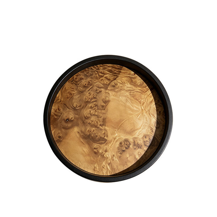 Elegant Round Wooden Serving Tray