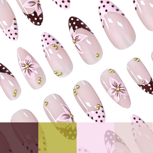 Floral Accent Stiletto Nail Art Enhancements Stornfield