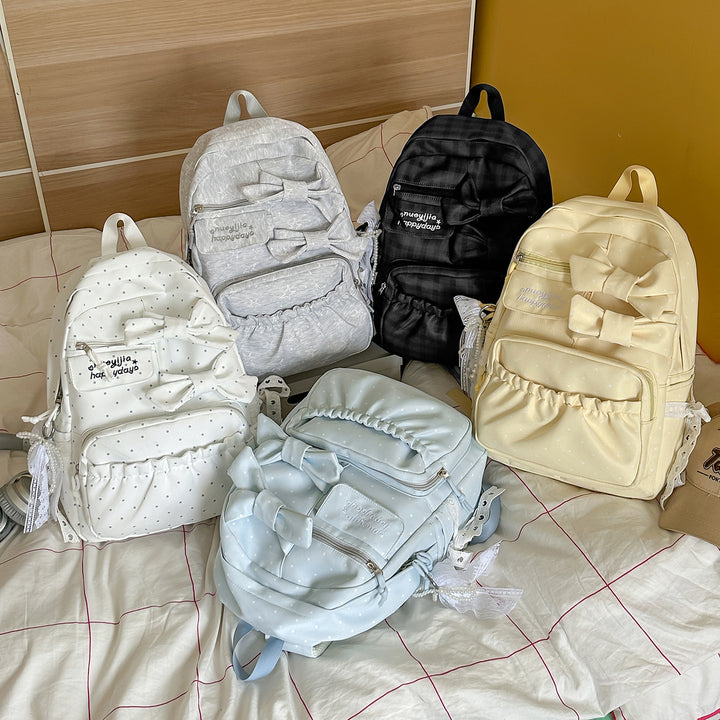 Bow-Embellished Casual Backpack Stornfield