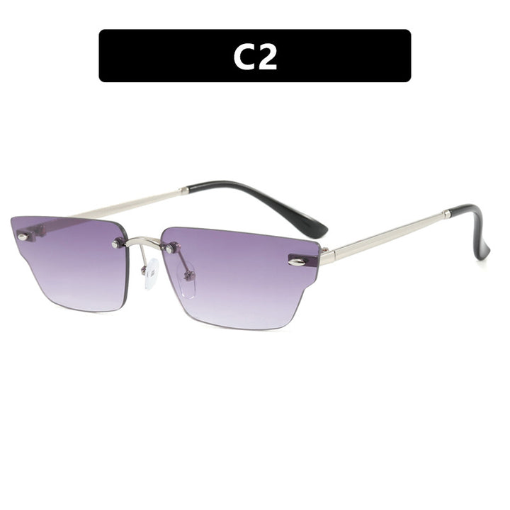 Women's geometric sunglasses with delicate frame and transparent lenses Stornfield