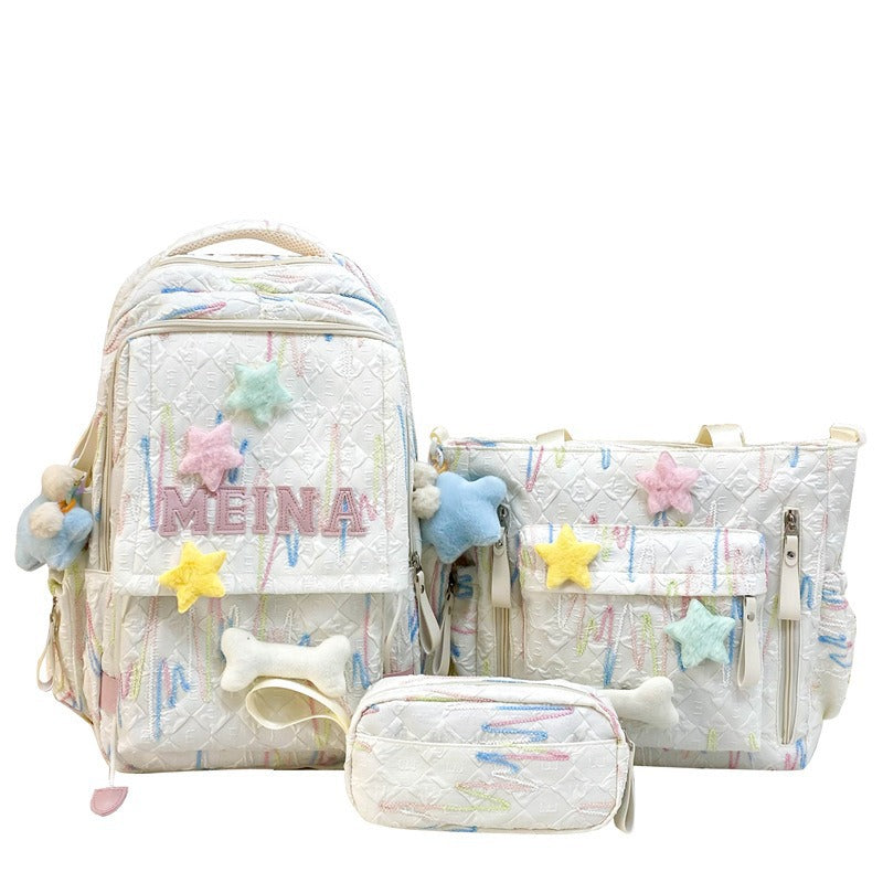 Cute Quilted School Backpack and Tote Set Stornfield