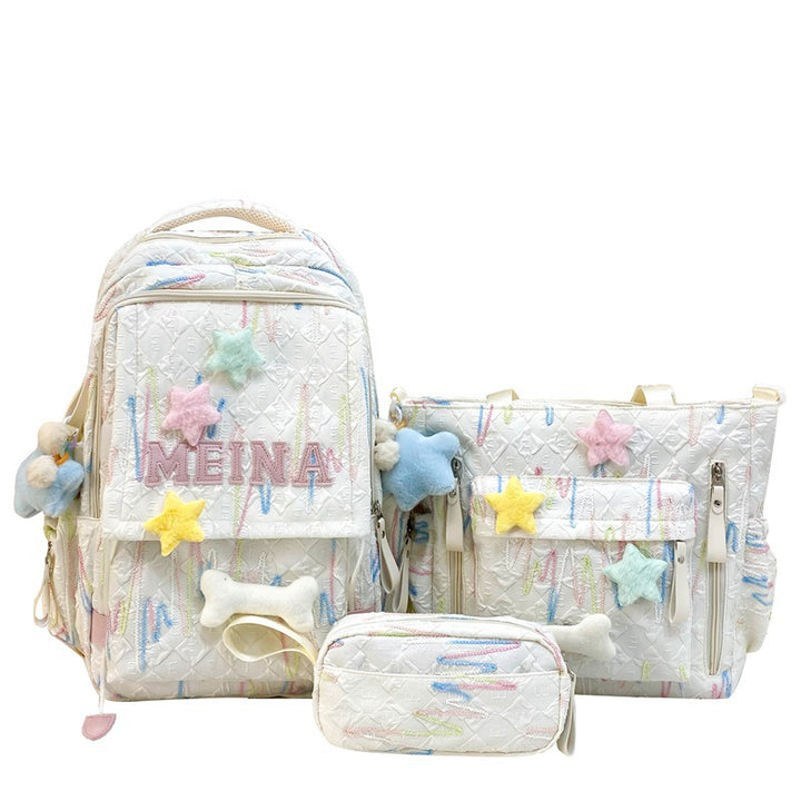 Cute Quilted School Backpack and Tote Set Stornfield