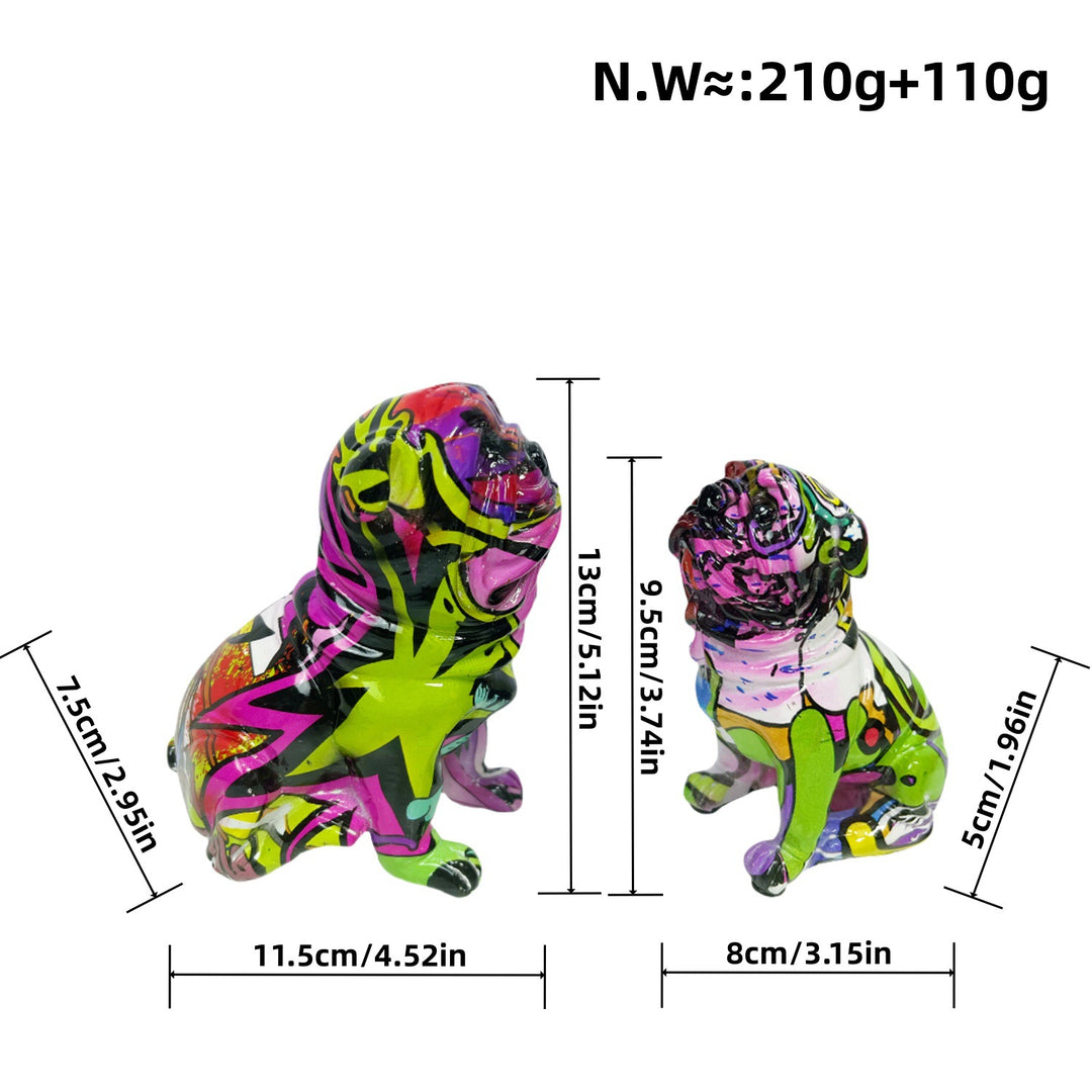 Creative bulldog figurine made of hand-painted resin Stornfield