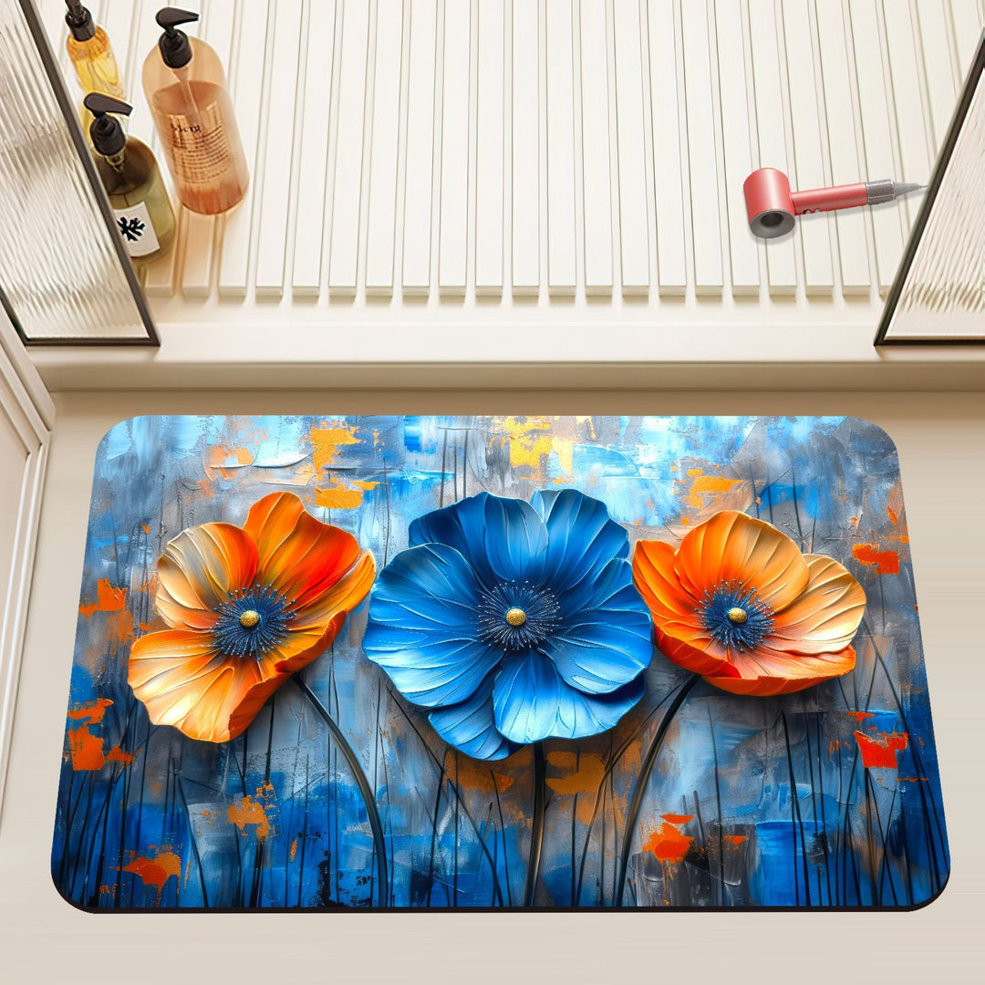 Artistic Floral Bath Mat