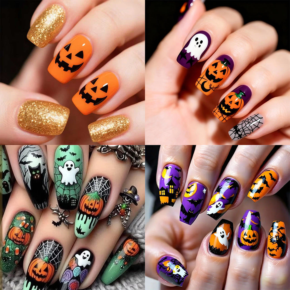 Artificial Nail Set with Colorful Flower Patterns Stornfield