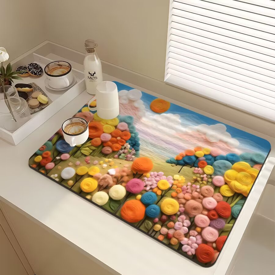 Floral-Themed Kitchen Mat Stornfield