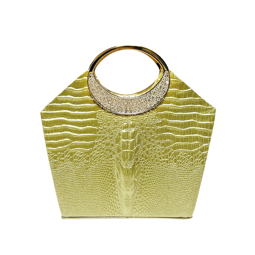 Crocodile-Effect Evening Handbag