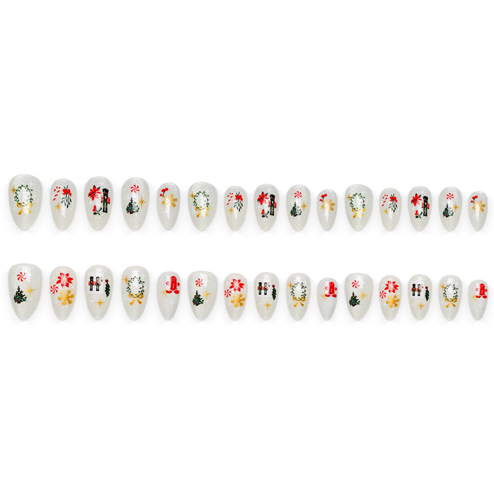Elegant artificial nails with festive Christmas motifs Stornfield