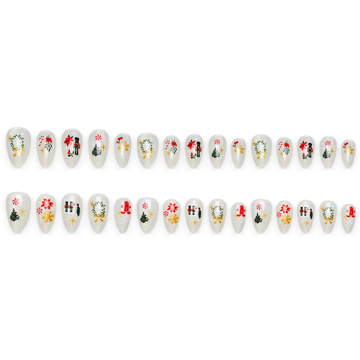 Elegant artificial nails with festive Christmas motifs Stornfield