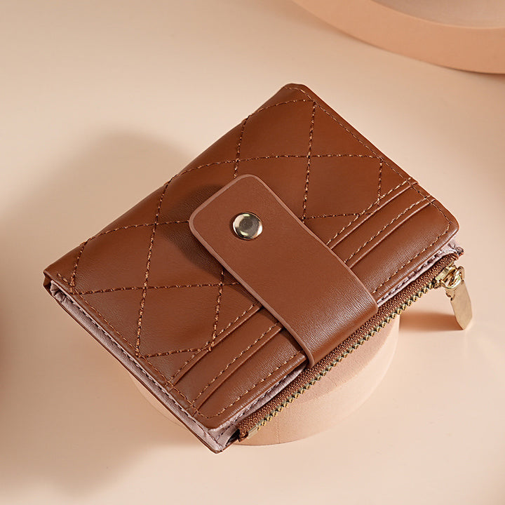 Quilted Leather Zip Wallet